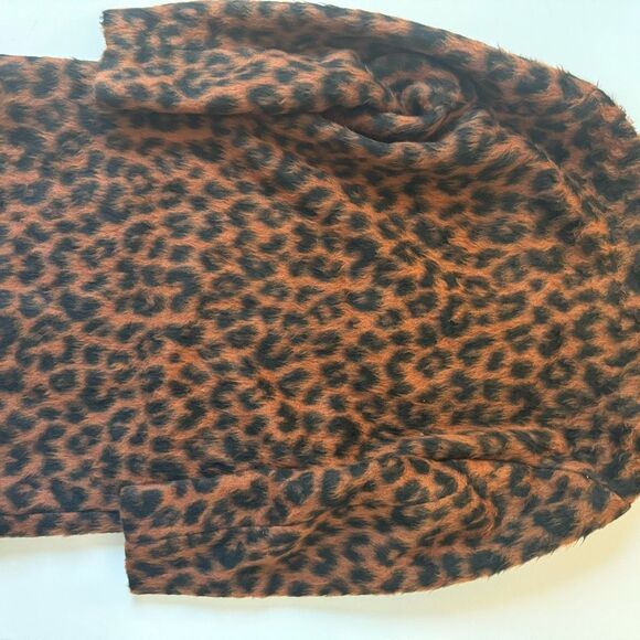 Marine Layer Stephanie Cocoon Coat Womens Small Wool Cheetah Collar Pockets size - Picture 4 of 6